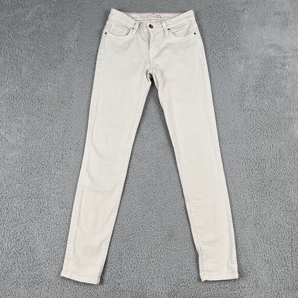 Kate Spade Broome Straight Ivory Skinny Jeans Sz 25 - Picture 1 of 5